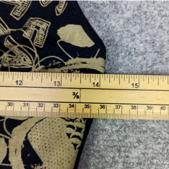 Desigual Dress Size L Cotton Jersey Black/Gold/Beige Asymmetric Sleeveless - Picture 8 of 10